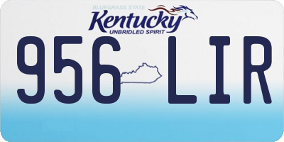 KY license plate 956LIR