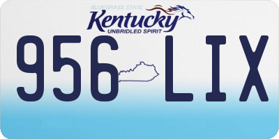 KY license plate 956LIX