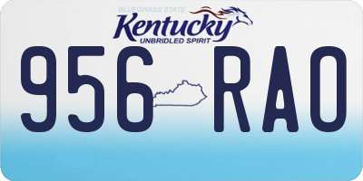 KY license plate 956RAO
