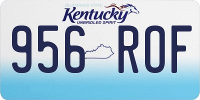KY license plate 956ROF