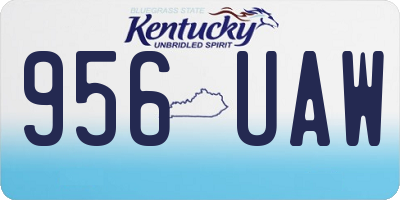 KY license plate 956UAW