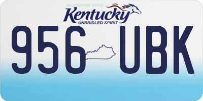 KY license plate 956UBK