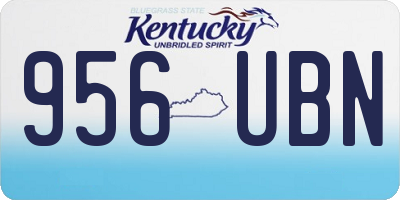 KY license plate 956UBN