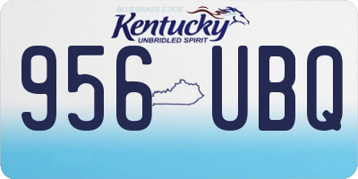 KY license plate 956UBQ