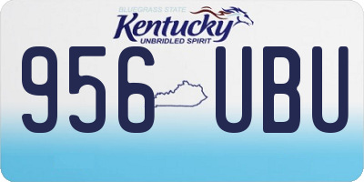 KY license plate 956UBU