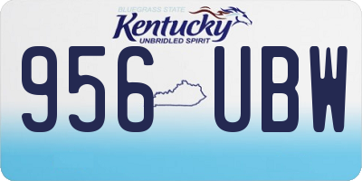 KY license plate 956UBW