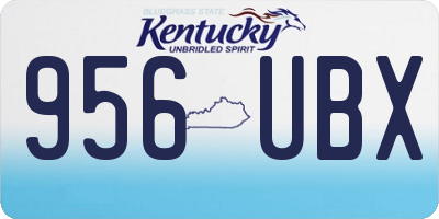 KY license plate 956UBX