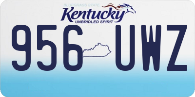 KY license plate 956UWZ
