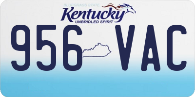 KY license plate 956VAC
