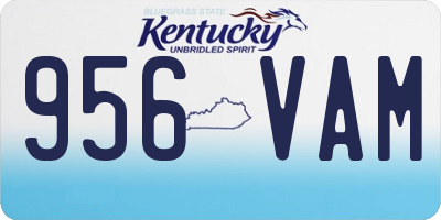 KY license plate 956VAM