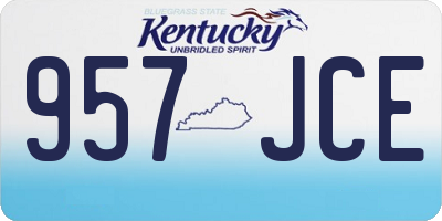 KY license plate 957JCE