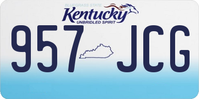 KY license plate 957JCG