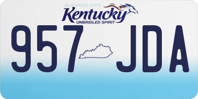 KY license plate 957JDA