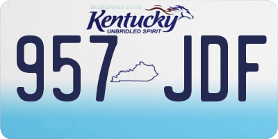 KY license plate 957JDF