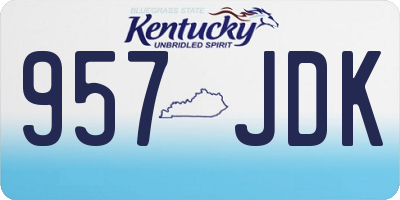 KY license plate 957JDK