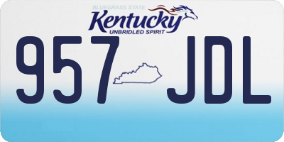 KY license plate 957JDL
