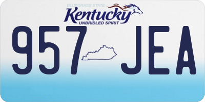 KY license plate 957JEA