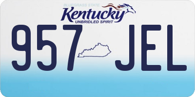 KY license plate 957JEL