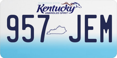 KY license plate 957JEM