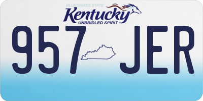 KY license plate 957JER
