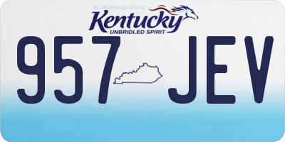 KY license plate 957JEV
