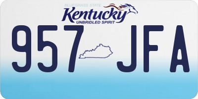 KY license plate 957JFA