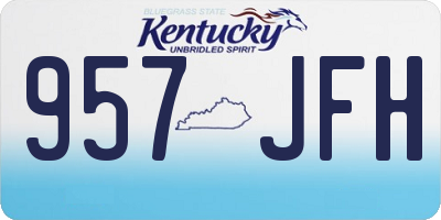 KY license plate 957JFH