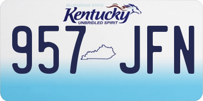 KY license plate 957JFN