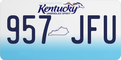 KY license plate 957JFU