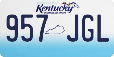 KY license plate 957JGL