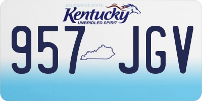 KY license plate 957JGV