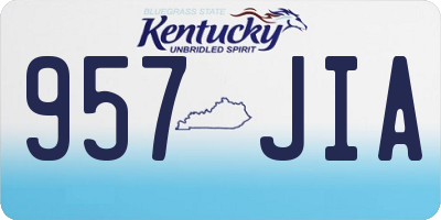 KY license plate 957JIA