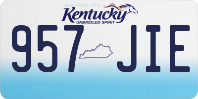 KY license plate 957JIE