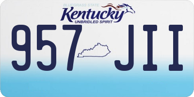 KY license plate 957JII