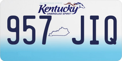 KY license plate 957JIQ
