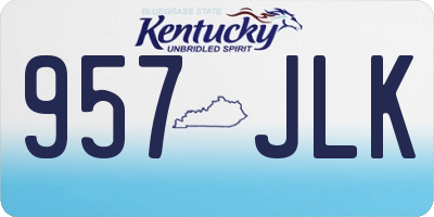 KY license plate 957JLK