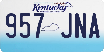 KY license plate 957JNA