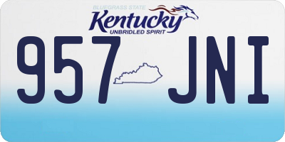 KY license plate 957JNI