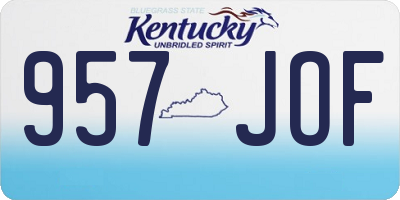 KY license plate 957JOF