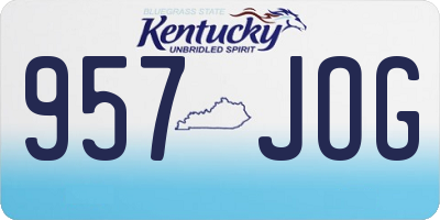 KY license plate 957JOG