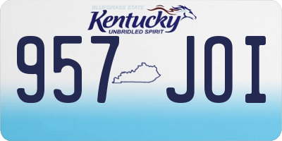 KY license plate 957JOI