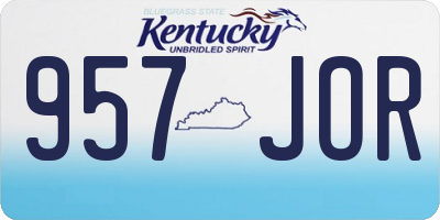 KY license plate 957JOR