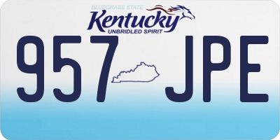 KY license plate 957JPE