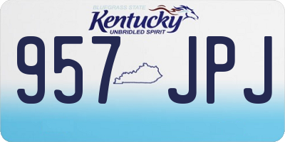 KY license plate 957JPJ