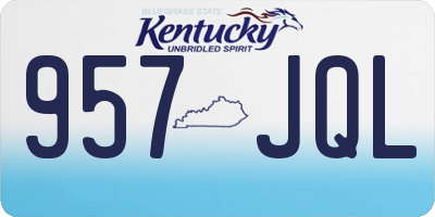 KY license plate 957JQL