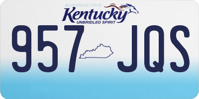 KY license plate 957JQS