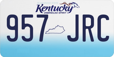 KY license plate 957JRC