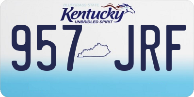 KY license plate 957JRF