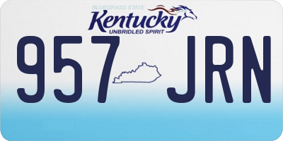 KY license plate 957JRN