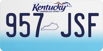 KY license plate 957JSF
